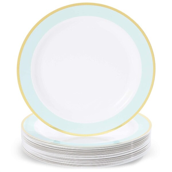 mint green plastic plates