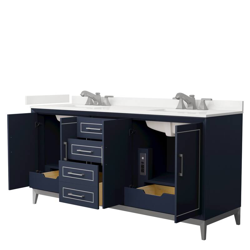 Marlena 72-inch Double Vanity, Quartz Top