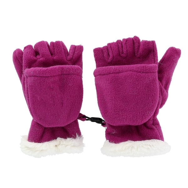 Grand Sierra Girls 4-16 Fleece with Faux Fur Convertible Mitten to Glove