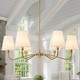 preview thumbnail 30 of 54, Starsky 6-Light Modern Classic Chandelier with White Linen Shades 35"W - Gold