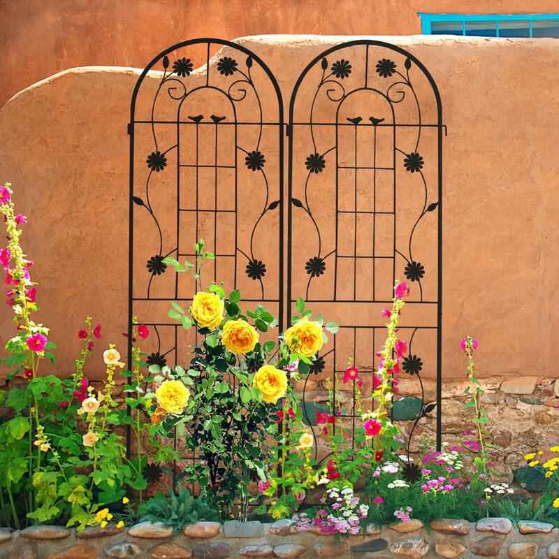 2 Pack Metal Garden Trellis 71" x 19.7" Rustproof Trellis for Climbing Plants Outdoor Flower Support