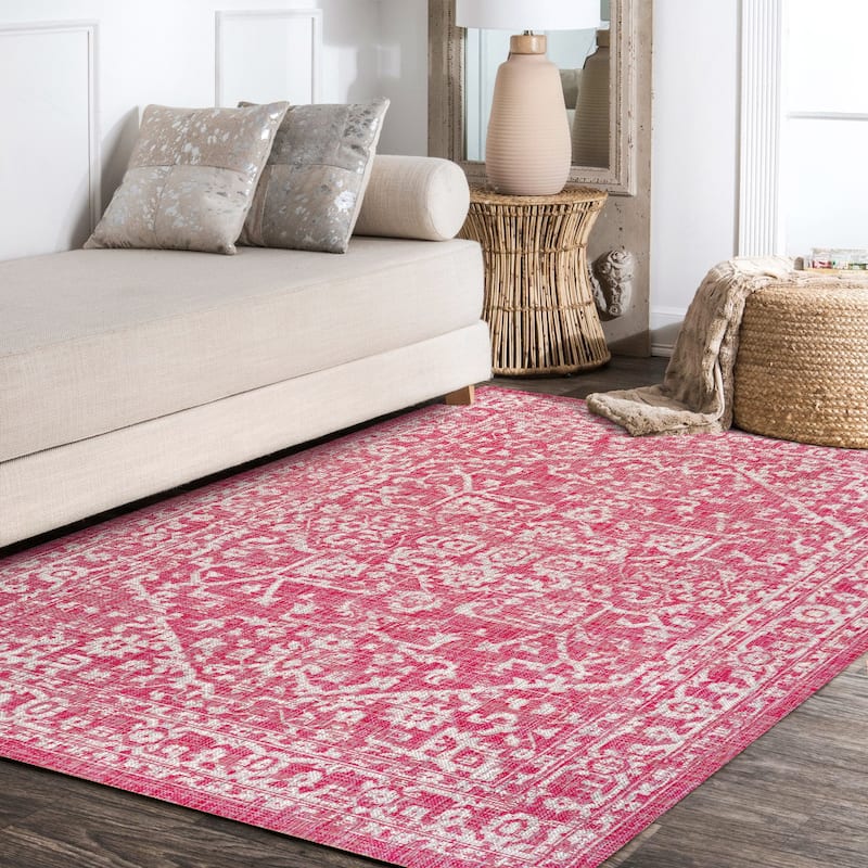 JONATHAN Y Medallion Textured Weave Indoor/Outdoor Area Rug
