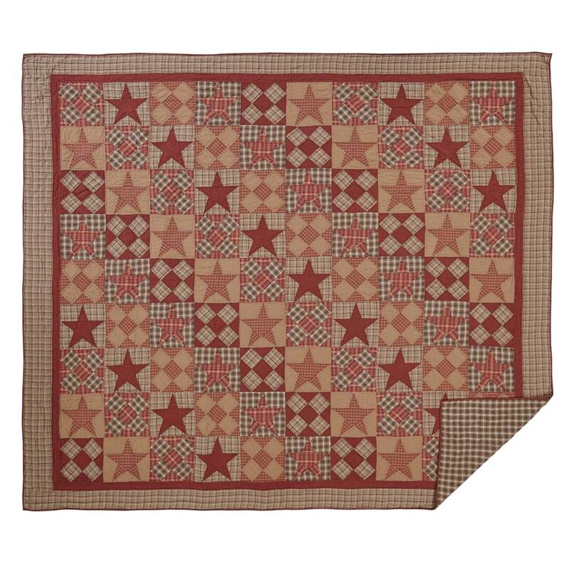 Dawson Star-Tan Rustic Star Cotton Quilt