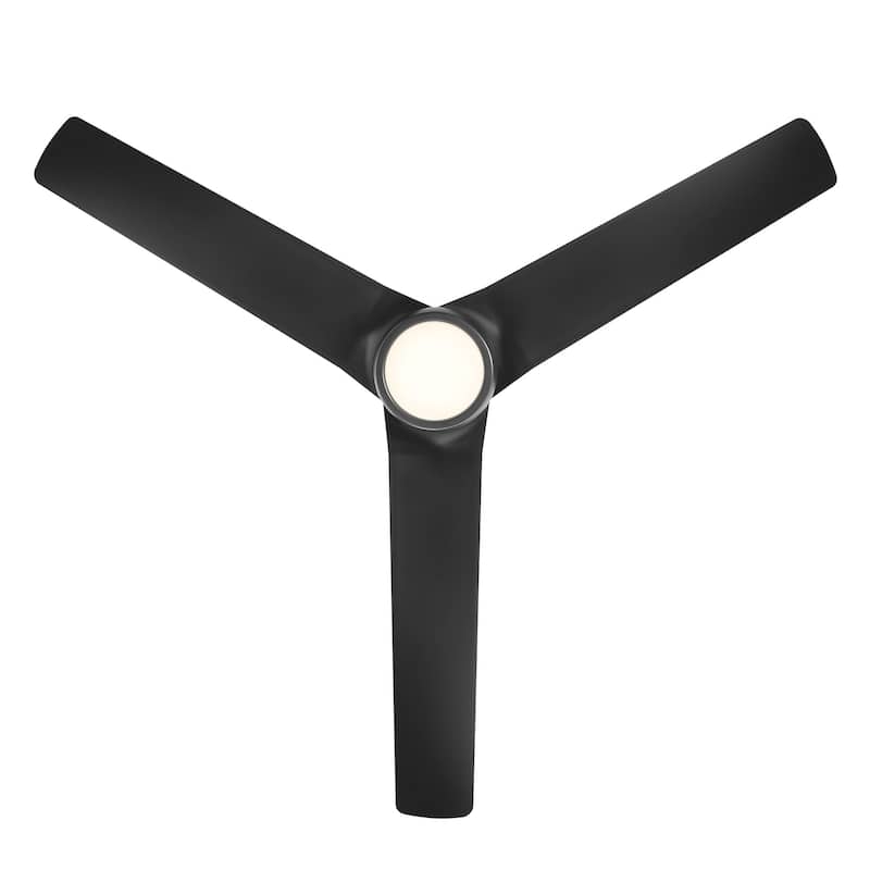 Mocha Indoor/Outdoor 3-Blade 54in Smart Ceiling Fan with 3000K LED Light Kit and Remote Control - 54