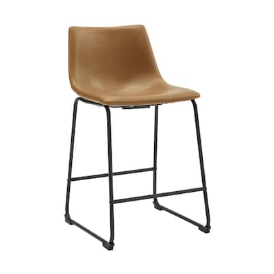Industrial Faux Leather Counter Stools