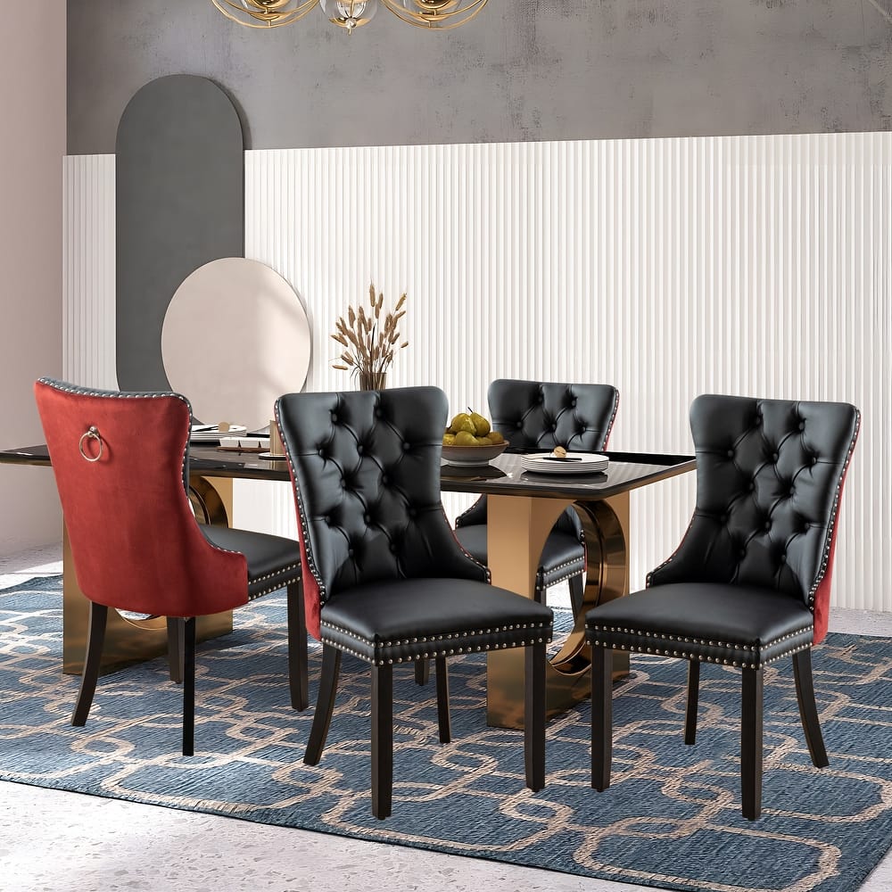 Modern Tufted Velvet Side Dining Chairs (Set of 4)