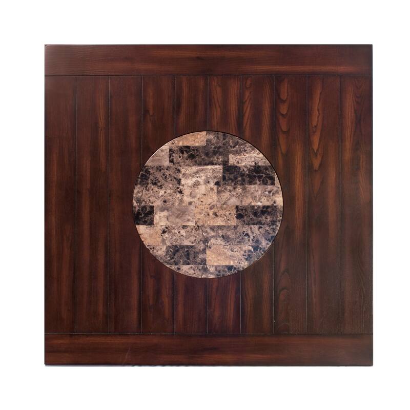 1pc Contemporary Transitional Counter Height Dining Table with 20-Inch Lazy Susan Finish Wooden Wood Veneers Solid Wood