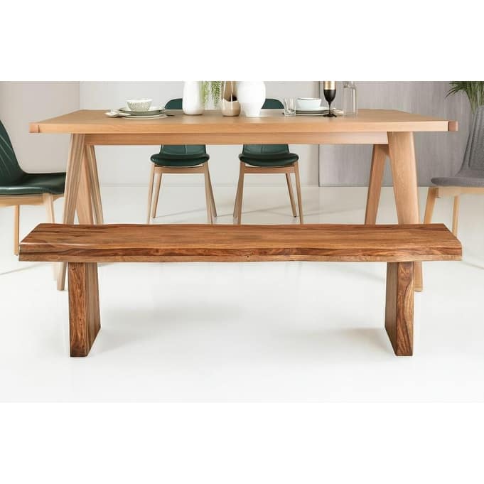 HomeRoots 68" Brown Solid Wood Live Edge Dining Bench - 68 in. x 18 in. x 18 in. - 68 in. x 18 in.  x 18 in. - Brown