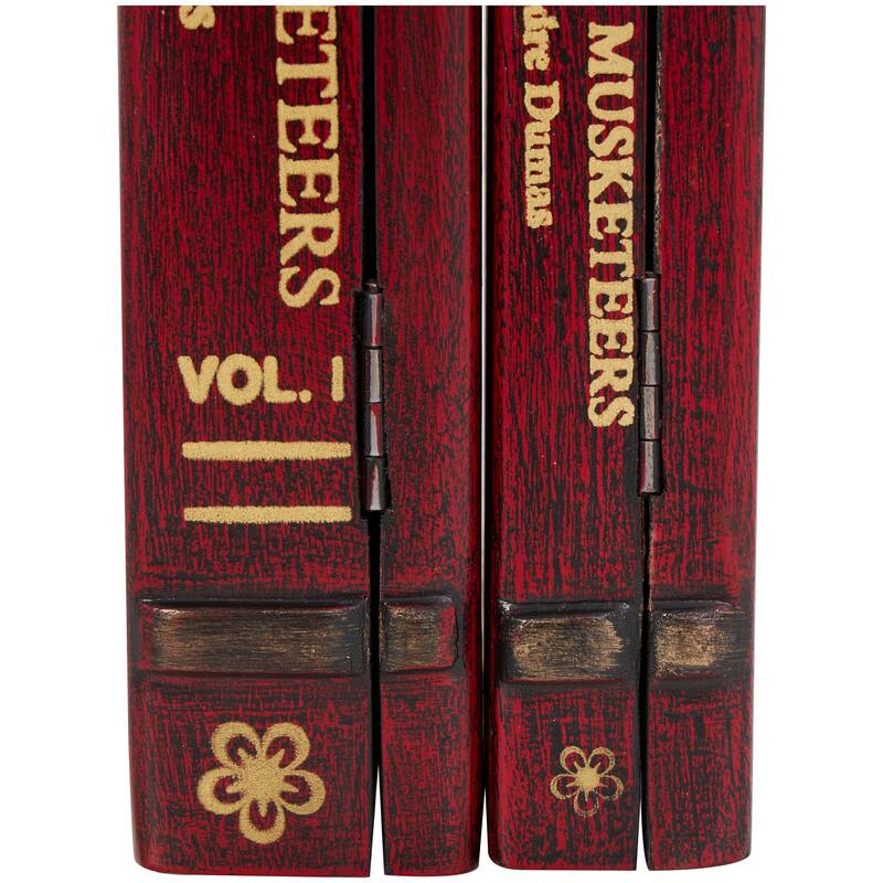 Blue, Green, Brown or Red Wooden Storage Faux Book Box (Set of 2)