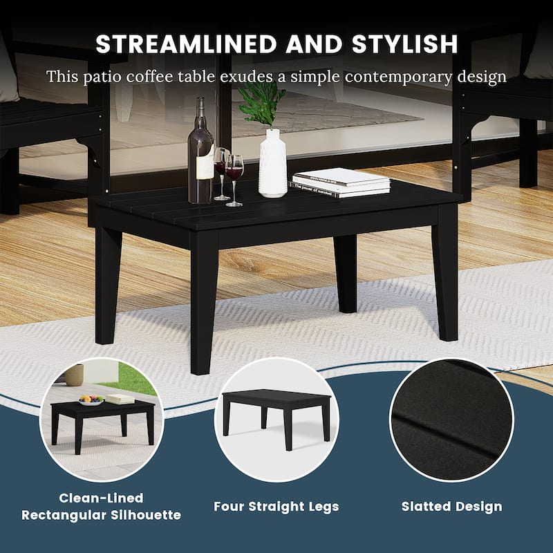 Polytrends Laguna Outdoor Patio Conversation Coffee Table