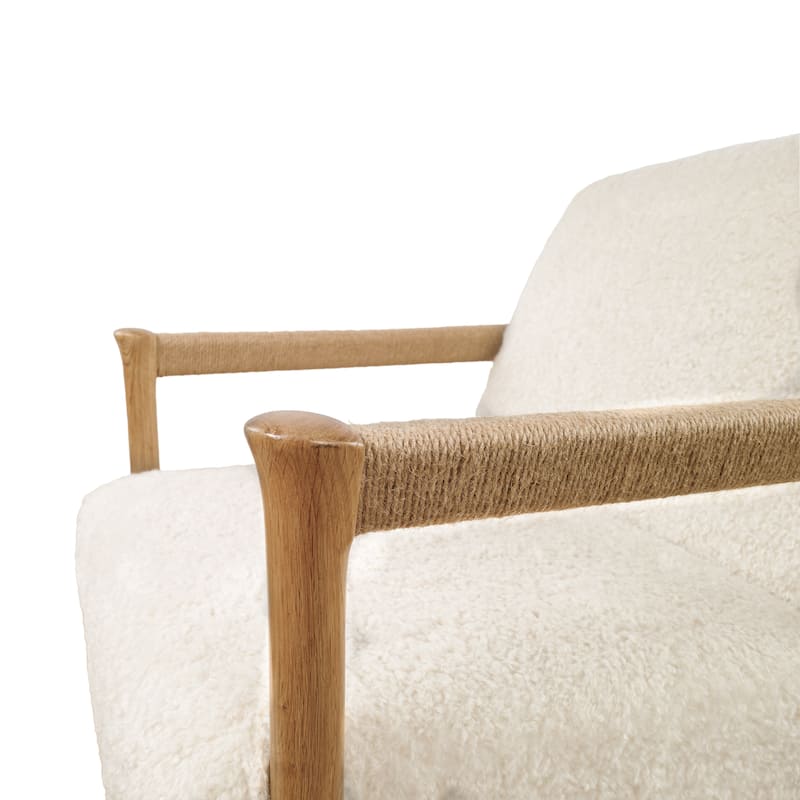 Art Leon Fabric and Wood Accent Armchair