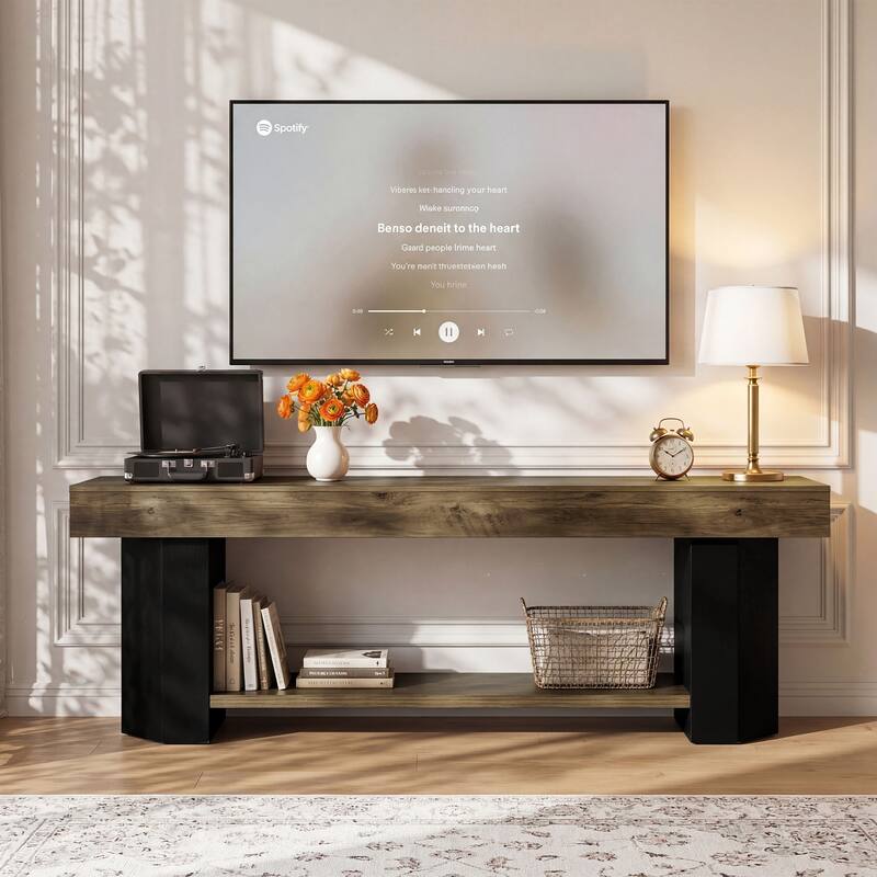 63" TV Stand for 55/60/65/75-Inch TVs, Farmhouse TV Console