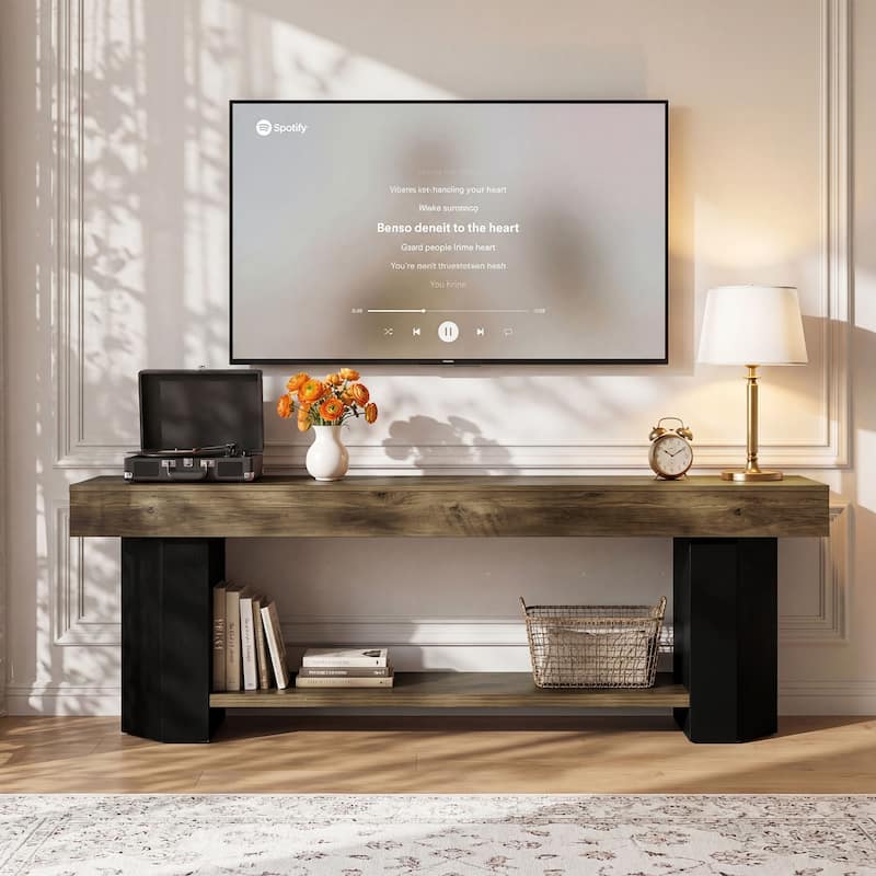 TV Stand for 55/60/65/75-Inch TVs, 63" Farmhouse TV Console