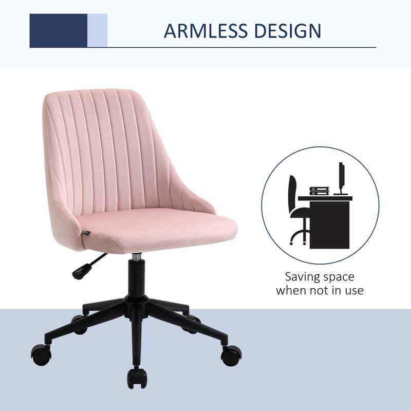 Comfortable Armless Computer Chair Vanity Chair, Swivel Executive Chair Decorative Chair with Adjustable Height