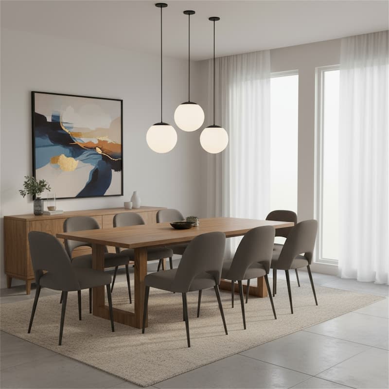 10" Diameter Etched White Glass Globe Integrated LED Pendant