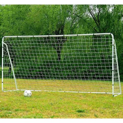 12' x 6' Powder Coated Steel Soccer Goal, Portable Training Aid Football Net