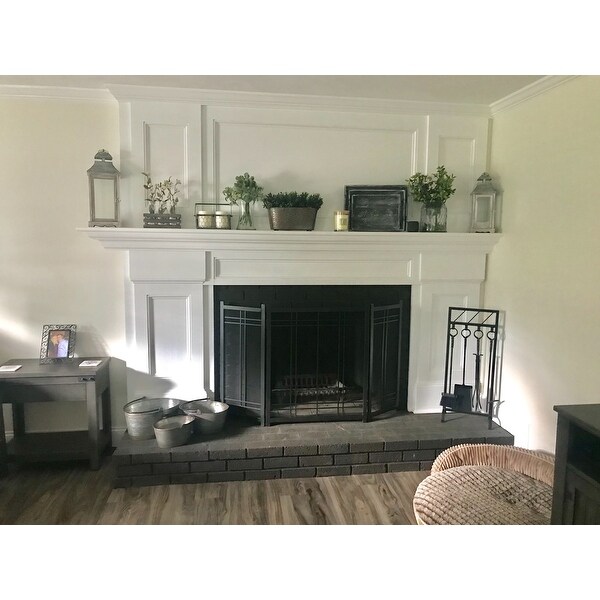 Top Product Reviews For Pleasant Hearth Fa016sa Preston Three Panel Steel Fireplace Screen 52 L X 31 H Vintage Iron 23485997 Overstock