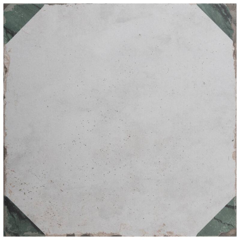 Merola Tile Renaissance Deco Emerald Corner 7-7/8" x 7-7/8" Porcelain Floor and Wall Tile