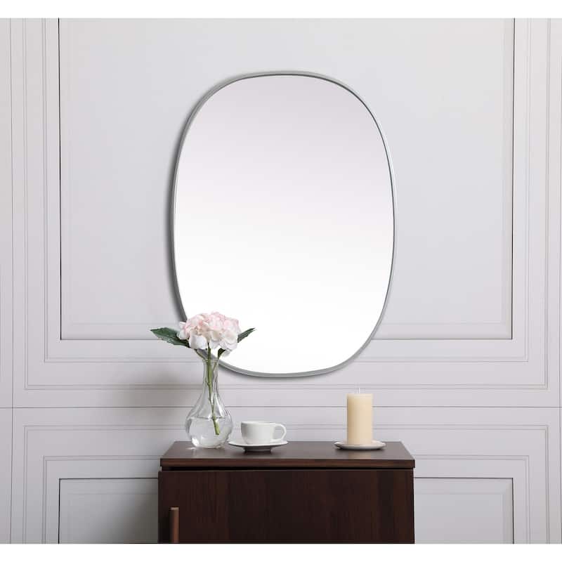 Indigo Home Metal Frame Oval Mirror 27x36 Inch