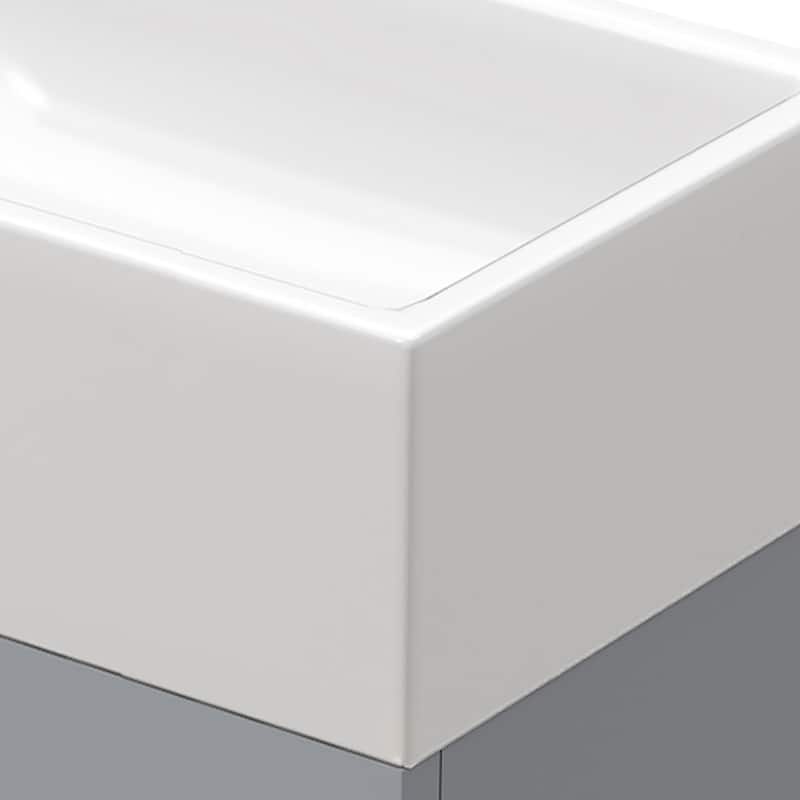 Moasis 15.7" Freestanding Single Bathroom Vanities Set with Cabinet Storage