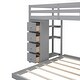 preview thumbnail 8 of 16, Twin Over Full Bunk Bed with 3-layer Shelves, Drawers and Storage Stairs,