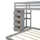 preview thumbnail 17 of 16, Twin Over Full Size Bunk Bed with Shelves and Storage, White
