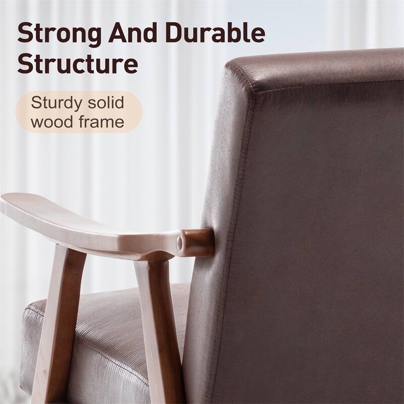 Mid-Century Modern Chair,Living Room Chair with Solid Wood Frame