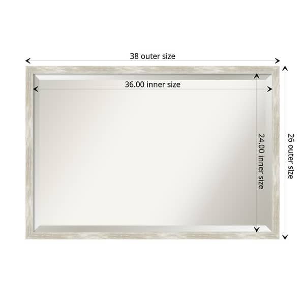 dimension image slide 5 of 12, Beveled Bathroom Wall Mirror - Crackled Metallic Frame