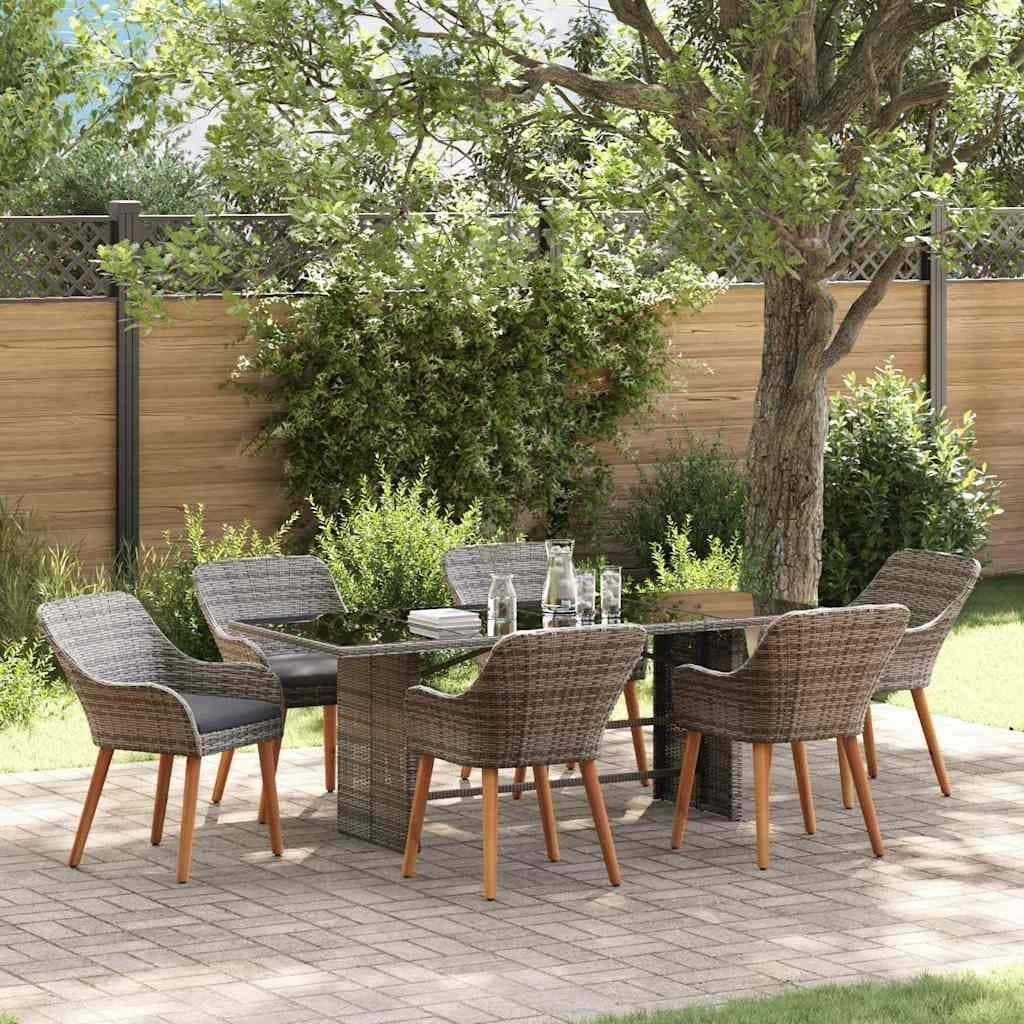 vidaXL Garden Dining 7/9 pcs poly rattan - 74.8 x 31.5 x 29.1