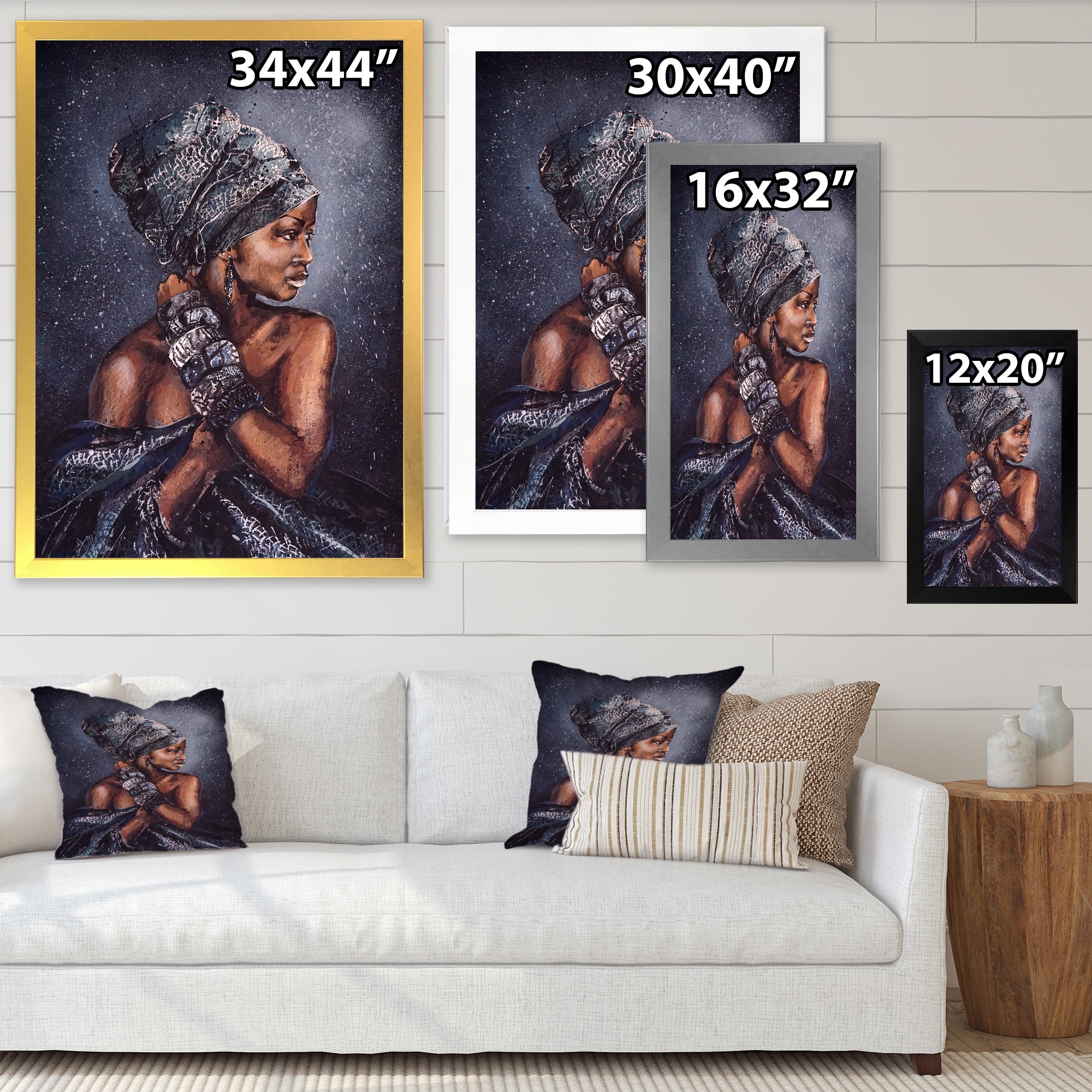 Designart "Smiling African American Woman" Glam Framed Wall Art - Picture 10 of 95