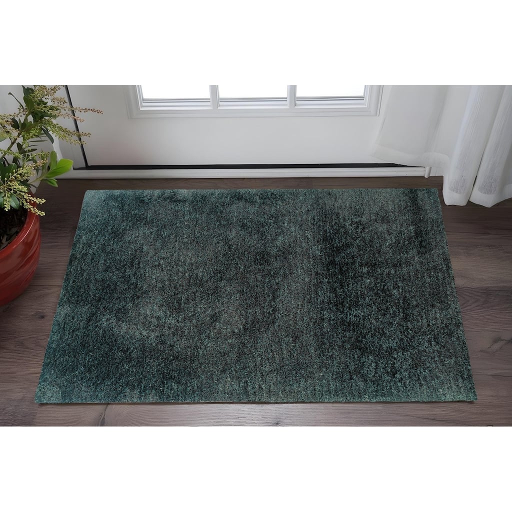 HomeRoots Solid Color Shag Rectangle Area Rug - 62.99 in. x 38.98 in. x 1.60 in.