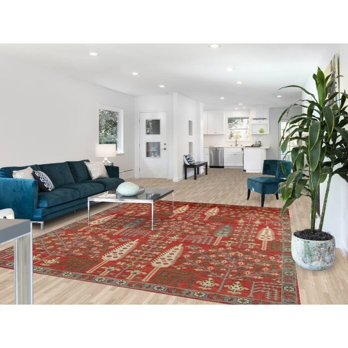 Heriz Serapi Indian Rug Handmade Wool Carpet - 7'11" x 9'8"