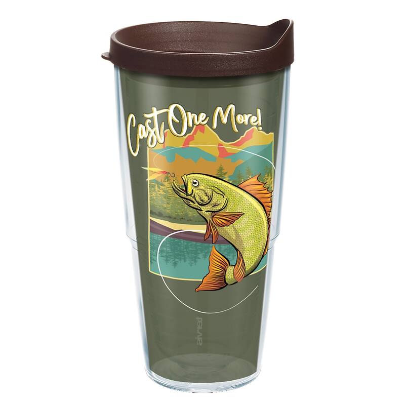 Tervis Fishing Cast One More Made in USA Double Walled Insulated Travel Tumbler, Classic - 24oz