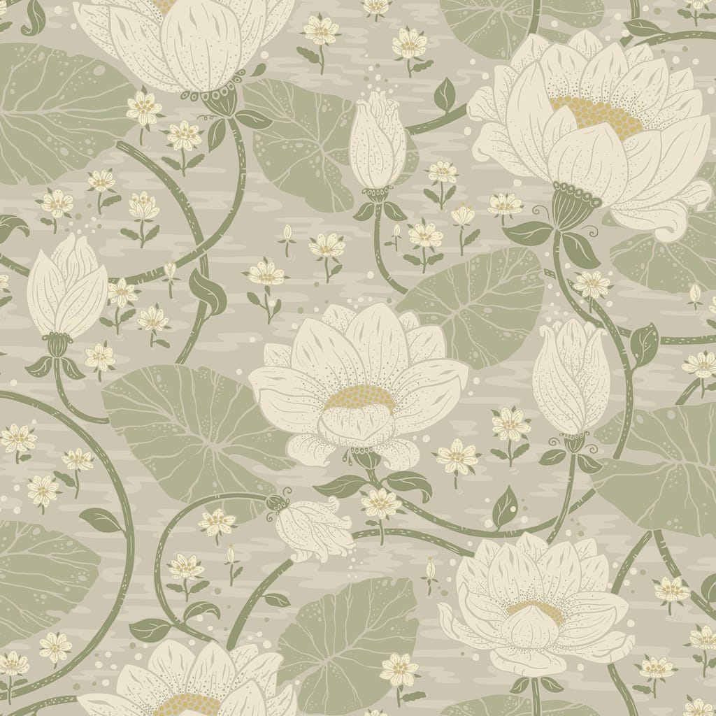 A-Street Prints Eva Light Grey Lotus Dreams Wallpaper