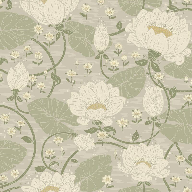 A-Street Prints Eva Light Grey Lotus Dreams Wallpaper