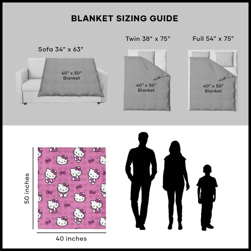 Sanrio Hello Kitty Silk Touch Sherpa Throw Blanket