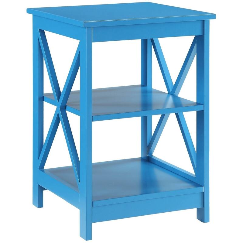 Copper Grove Cranesbill X-Base 3-Tier End Table with Shelves