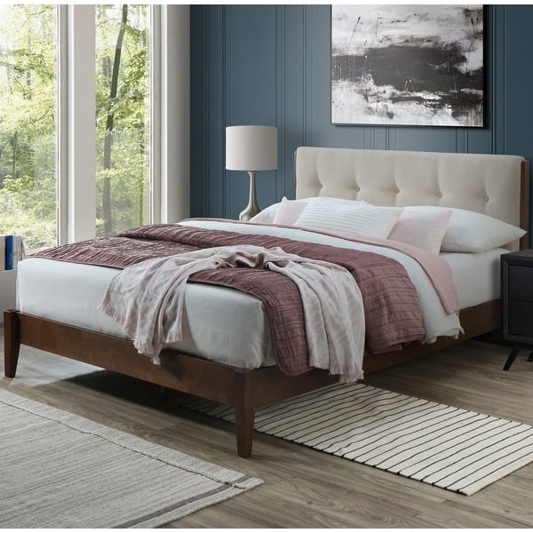Dickens Queen Size Mid Century Modern Platform Bed Overstock 28503474