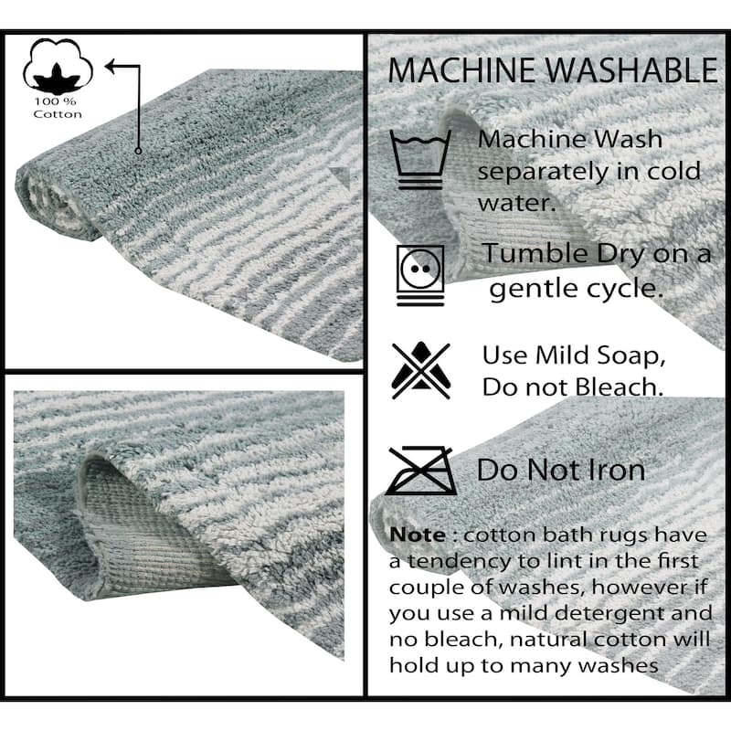 Gradiation Collection Absorbent Cotton Machine Washable Bath Rug