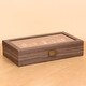 preview thumbnail 6 of 4, Multipurpose Watch Box 12 Slots with Clear Top Wood Watch Display Case - Wooden Brown