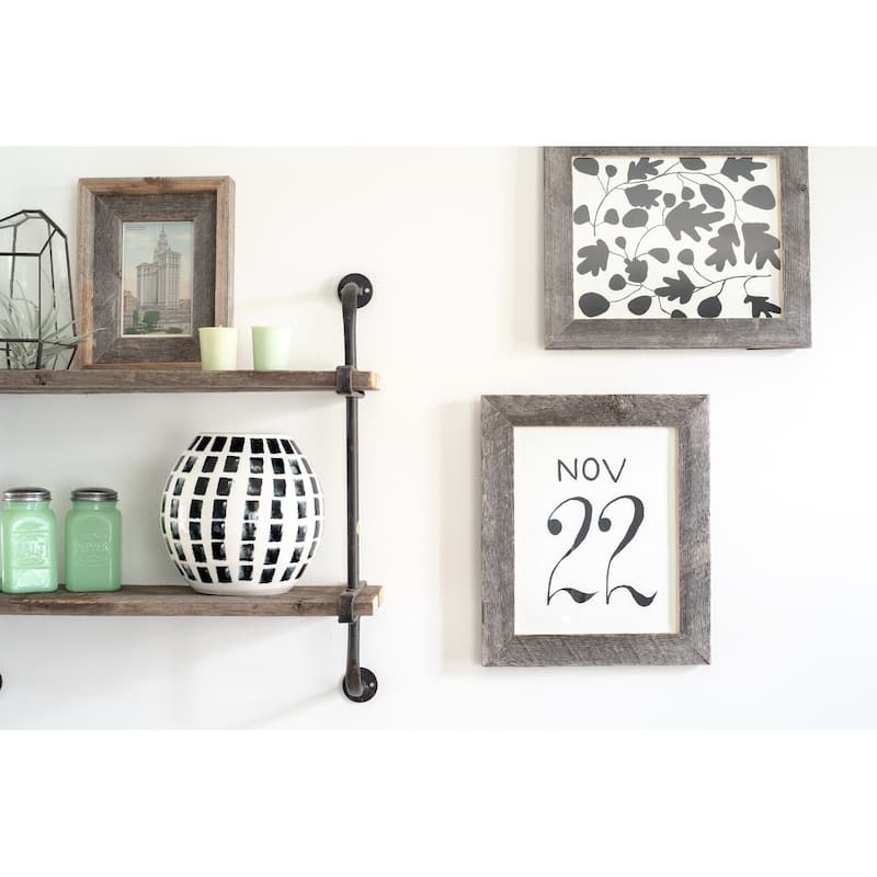 10" x 10" Rustic Farmhouse Gray Wood Frame