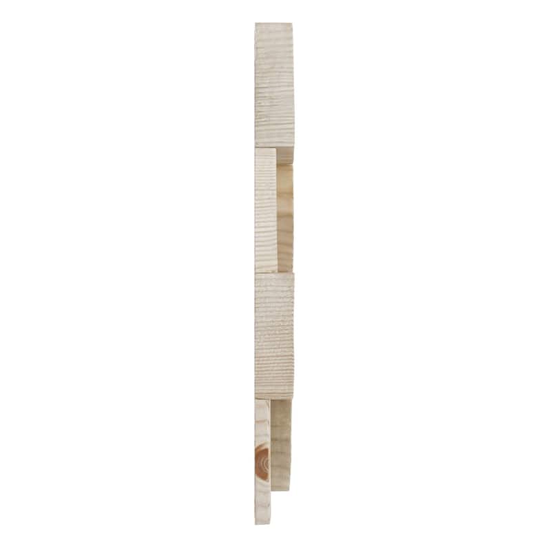 11 7/8"W x 11 7/8"H x 1/2"P Raised Wood Mosaic Wall Tile, Pine - 11 7/8"W x 11 7/8"H x 1/2"P