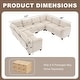 preview thumbnail 55 of 96, Modern Couduroy Modular Sectional Sofa Couch with Ottoman for Living Room