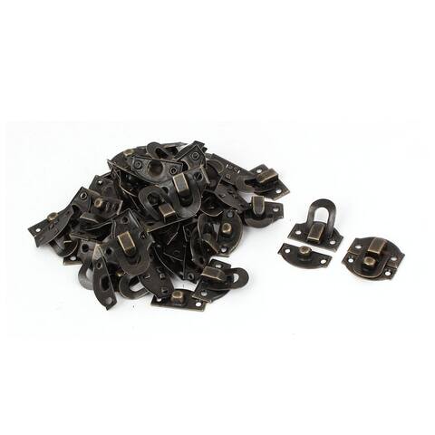 Jewelry Box Gift Case Latch Hasp Lock Clasp Bronze Tone 30pcs - Bronze Tone
