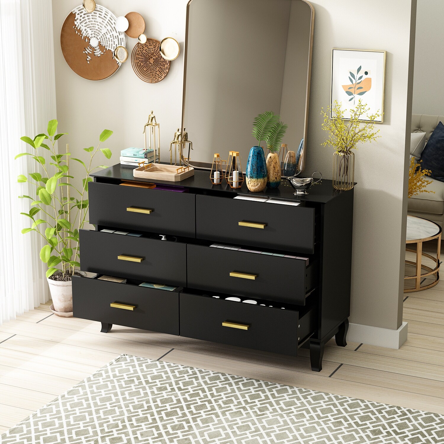 black 2 drawer dresser Mid-Century Modern Black 2-Drawer Wood Nightstand 20