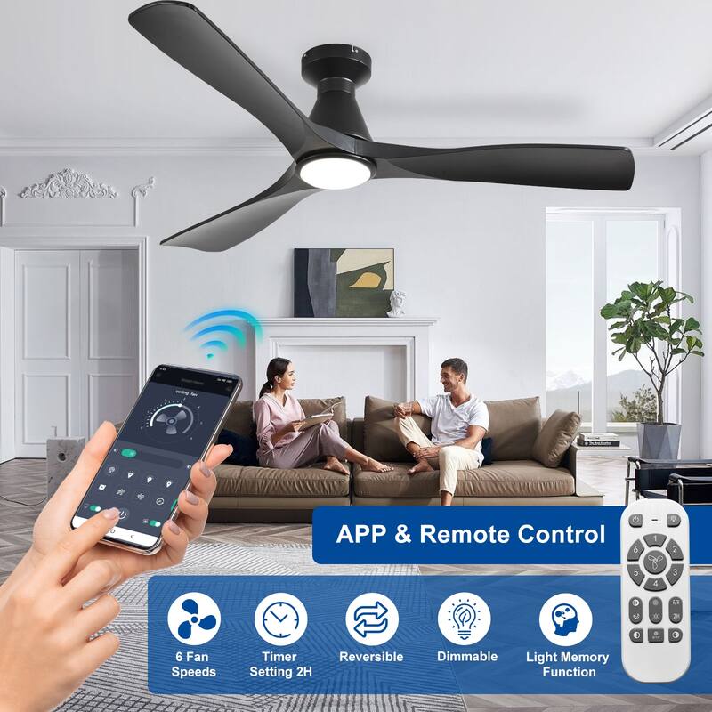 Ceiling Fan Without Light: 42-52 Inch 3 Blade Indoor Outdoor Fans for Patios