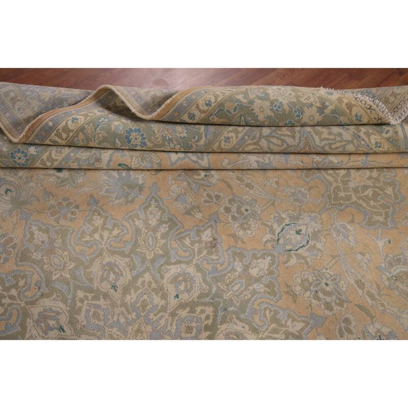 Muted Najafabad Vintage Persian Area Rug Hand-Knotted Wool Carpet - 9'10" x 12'8"