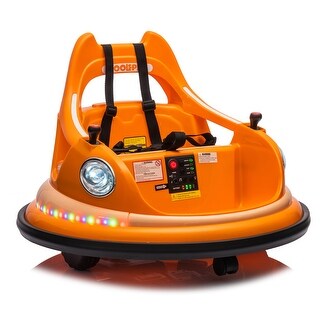 12V Ride On Bumper Car for Kids - Remote Control, LED Lights, Bluetooth, 360 Degree Spin, Anti-Collision Padding, Safety Belt