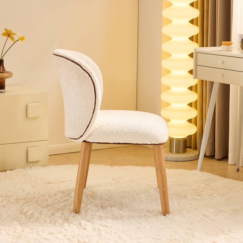 Modern Curved Back Accent Chair - Beige