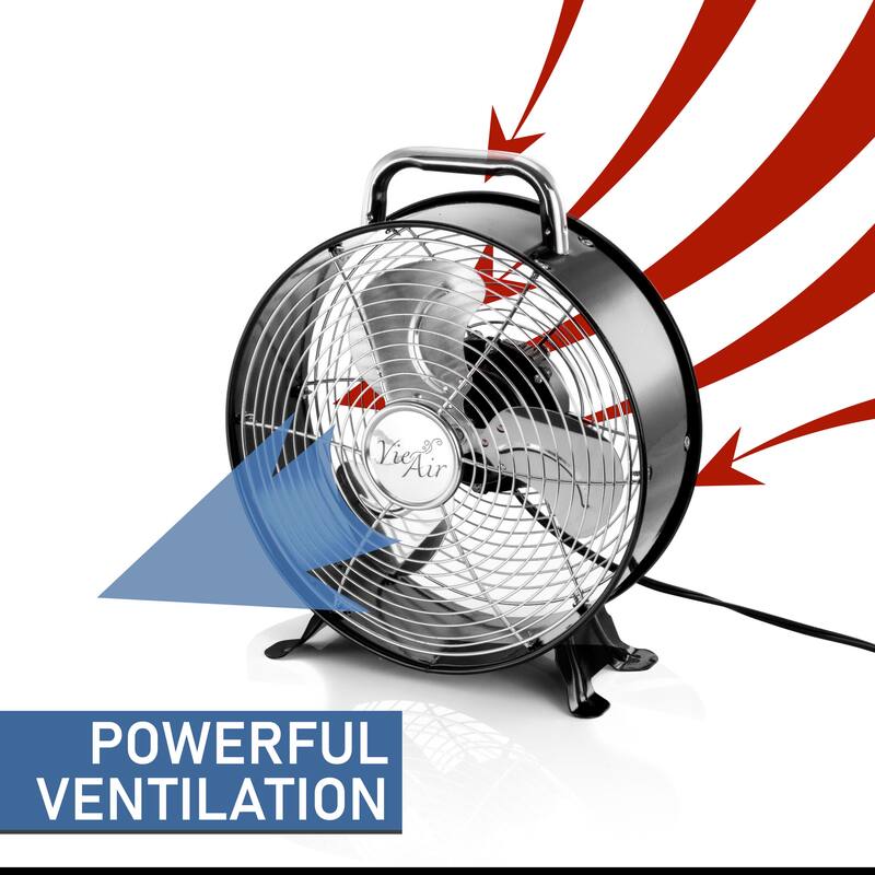 12 Inch Heavy Duty Floor Drum Fan High Velocity Metal Grill
